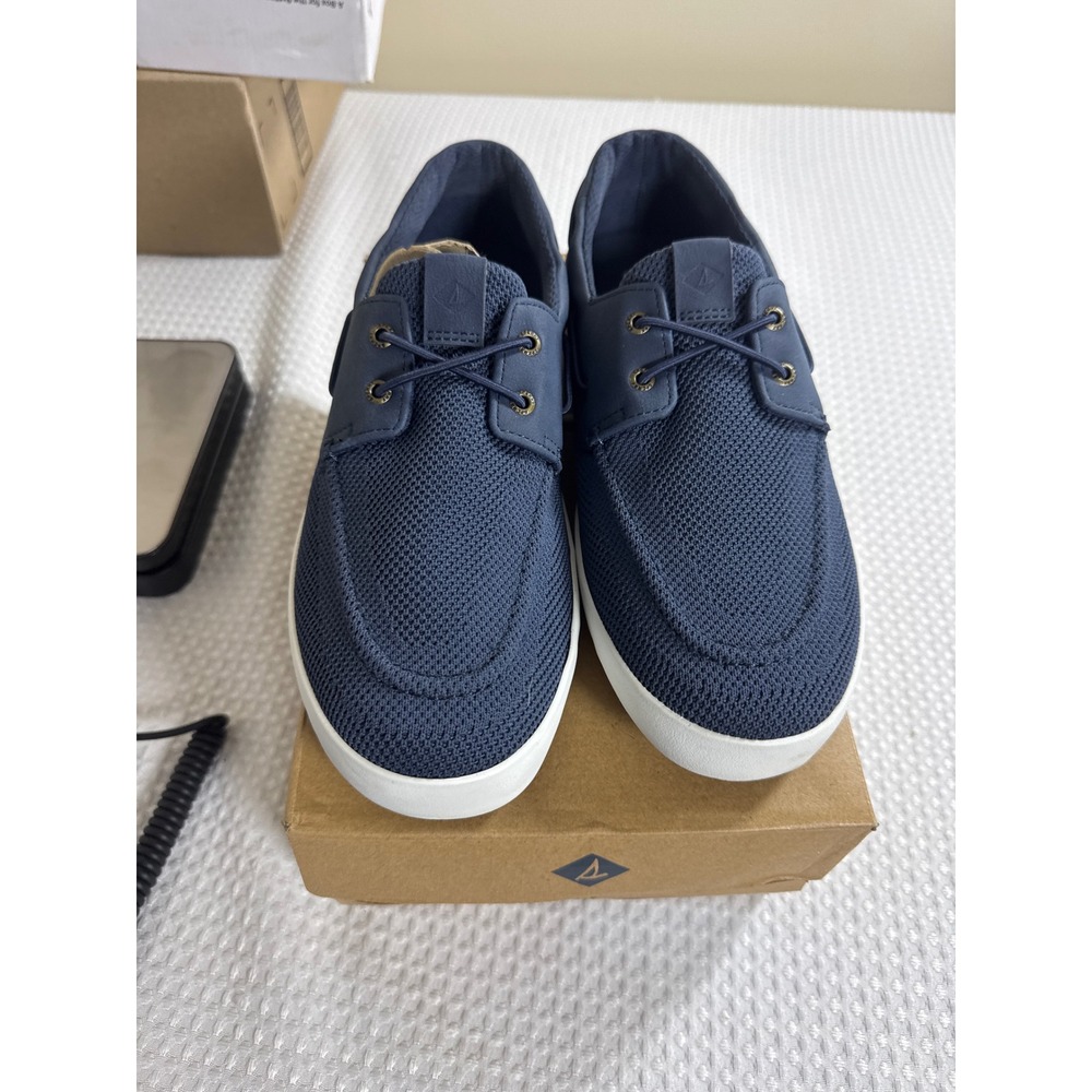Sperry Boat Shoes Mens 8 Bahama II Knit Navy Marine NIB